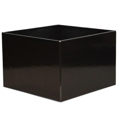 #6 Large Flower Box – Gloss – 220Mm X 220Mm X 140Mmh / Black  |  Posy Boxes Gift Packaging Black