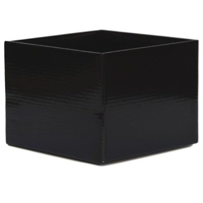 #6A Medium Flower Box – Gloss – 17Cm X 17Cm X 12Cmh / Black  |  Posy Boxes Gift Packaging Black