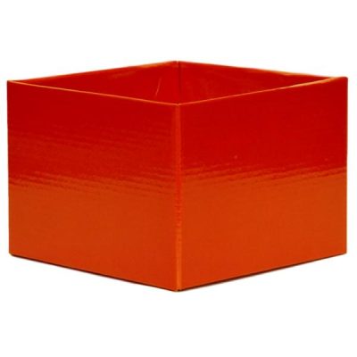 #6A Medium Flower Box – Gloss – 17Cm X 17Cm X 12Cmh / Orange  |  Posy Boxes Gift Packaging Orange