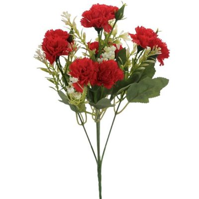 Artificial Carnation Bush – 31Cml / Red  |  Artificial Budget Range Artificial Budget Range Artificial Budget Range