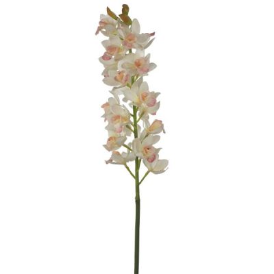 Artificial Cymbidium Orchid Spray 85Cml / White  |  Artificial Orchids Artificial Flowers Artificial Orchids