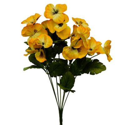 Artificial Pansy Bush – 40Cm / Yellow  |  Artificial Budget Range Artificial Budget Range Artificial Budget Range