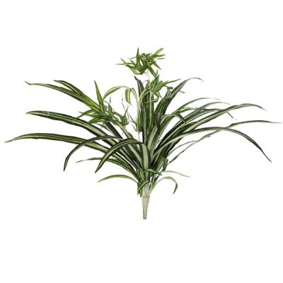 Artificial Spider Plant – 55Cmh / Green/Cream  |  Artificial Greenery Bushes Artificial Greenery Bushes Artificial Greenery Bushes