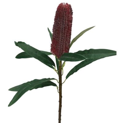 Banksia Stem – 62Cm / Red  |  Artificial Stems & Sprays Artificial Flowers Artificial Native Flowers