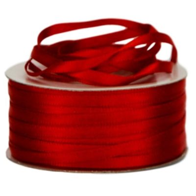 Double Face Satin Ribbon – 3Mm X 50Mts / Rouge (Red)  |  Ribbon – Satin Ribbon - Satin Red