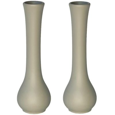 Florence Ceramic Bud Vase (Set/2) – Top 4Cmd X Base 4.5Cmd X 21Cmh / Taupe  |  Ceramic Vases Ceramic Vases Ceramic Vases