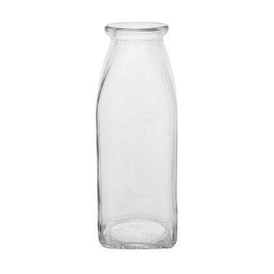 Glass Square Milk Bottle / 15.5Cmh  |  Glass Jars Glass Jars Glass Jars