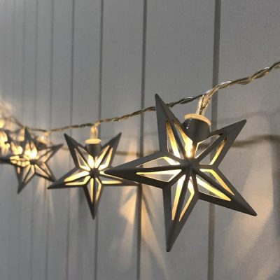 Hanging Star Lights X 10 -150Cm / Warm White  |  Lights Florist Supplies Lights