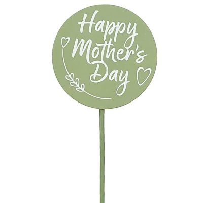 Happy Mother’s Day Wooden Pick (Pack Of 10Pcs) / Sage  |  Novelty Picks & Blackboards Florist Supplies Novelty Picks & Blackboards