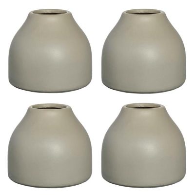 Hive Vessel Ceramic Vase (Set/4) – 5Cmd X 9Cmh / Taupe  |  Ceramic Vases Ceramic Vases Black