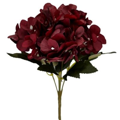 Hydrangea Bush – 28Cml / Burgundy  |  Artificial Hydrangeas Artificial Budget Range Artificial Budget Range