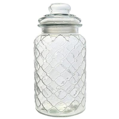 Large Moroccan Glass Jar With Lid / 18Cmh  |  Glass Jars Glass Jars Glass Jars