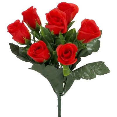 Leah Rose Bud Bush – 27Cml / Red  |  Artificial Roses Artificial Budget Range Artificial Budget Range