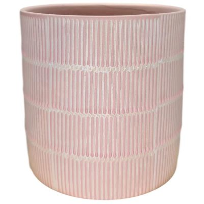 Lg Linea Ceramic Vase – 15.5Cmdiam X 15.5Cmh / Light Pink  |  Ceramics & Cement Ceramics & Cement Ceramics & Cement