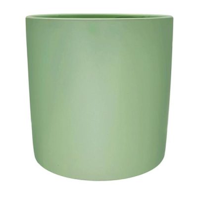 Lg Verona Cylinder Ceramic Vase – 15.5Cmd X 15.5Cmh / Satin Matte Soft Green  |  Ceramics & Cement Ceramics & Cement Ceramics & Cement