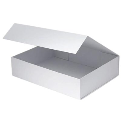 Magnetic Close Box 395Mmx300Mmx95Mm, Collapsible / Matte White  |  Magnetic Boxes Gift Packaging Magnetic Boxes