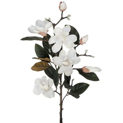 Malvern Artificial Magnolia Spray 75Cml / White  |  Artificial Stems & Sprays Artificial Flowers Artificial Stems & Sprays