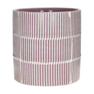 Med Linea Ceramic Vase – 13.5Cmd X 13.5Cmh / Dark Lavender  |  Ceramics & Cement Ceramics & Cement Ceramics & Cement