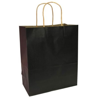 Med Paper Bag W/Gusset X 12Pcs – 22Cmw X 27Cmh X 11Cm Gusset / Black  |  Gift & Flower Bags Gift & Flower Bags Black