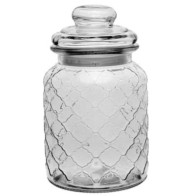 Medium Moroccan Glass Jar With Lid / 14.5Cmh  |  Glass Jars Glass Jars Glass Jars