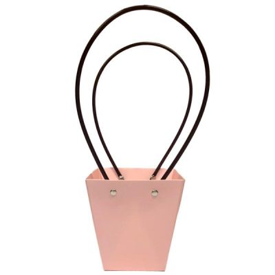 Medium V Shape Laminated Cardboard Flower Bag – 12.5Cm X 8Cm X 12.5Cmh / Pink  |  Posy Boxes Gift Packaging Gift & Flower Bags