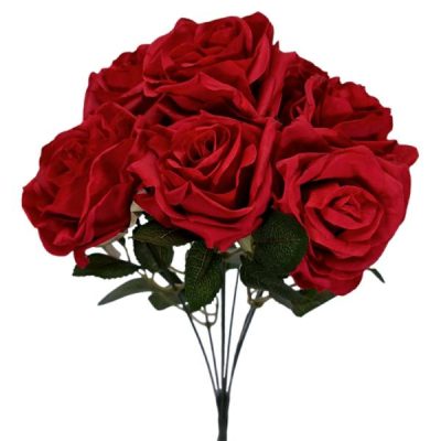 Mia Rose Bush – 48Cm / Red  |  Artificial Roses Artificial Flowers Artificial Roses