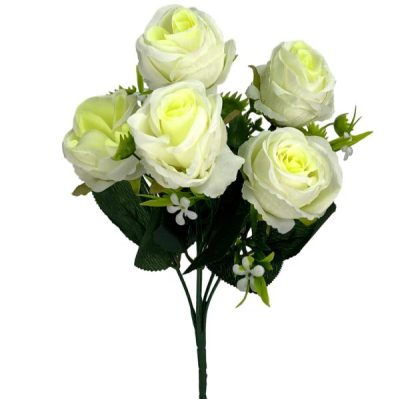 Mini Rose Bush – 30Cml / White  |  Artificial Roses Artificial Budget Range Artificial Budget Range