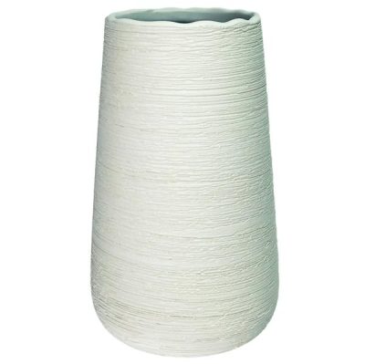 Novo Textured Ceramic Vase – Top D: 9Cm X Base D: 10Cm X 20Cm H / White  |  Ceramics & Cement Ceramics & Cement Ceramics & Cement