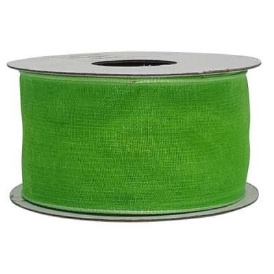 Organza Ribbon Pk/5 (Wired Edge) – 38Mm X 3Mtr / Lime  |  Ribbon – Organza Ribbon - Organza Ribbon - Organza