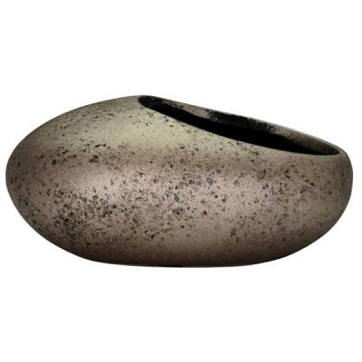 Orion Oval Ceramic Pot With Hole & Plug – 20Cml X 11.5Cmw X 8.7Cmh / Champagne  |  Ceramics & Cement Ceramics & Cement Ceramics & Cement