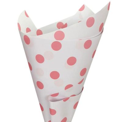 Paper W/Polka Dots – 50 X 70Cm X30 Sheets / White W/Pale Pink  |  Wrapping – Paper Sheets Ribbon & Wrapping White W,Pale Pink