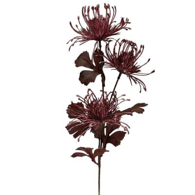 Pincushion Flower Spray X 3 – 66Cml / Burgundy  |  Artificial Stems & Sprays Artificial Flowers Artificial Stems & Sprays