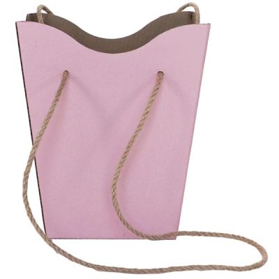 Posy Box W/Jute Handle X 10Pcs – 16 X 11 X 19Cm H / Pink  |  Posy Boxes Gift Packaging Lt Pink