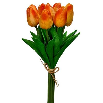 Real Touch Artificial Tulip Bundle – 33Cml / Orange  |  Artificial Bushes Artificial Bushes Artificial Bushes