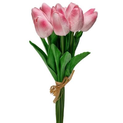 Real Touch Artificial Tulip Bundle – 33Cml / Pink  |  Artificial Bushes Artificial Bushes Artificial Bushes