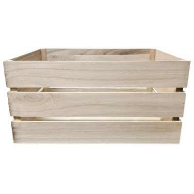 Rectangle Wooden Crate – Medium – 48Cml X 34Cmw X 24Cmh – Natural  |  Wood Trays And Boxes Pots & Baskets Natural