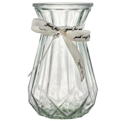 Regal Glass Vase With Ribbon Trim / 15Cmh  |  Glass Flared & Tapered Vases Glass Flared & Tapered Vases Glass Flared & Tapered Vases