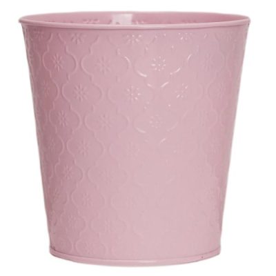 Round Metal Moroccan Bucket – Top 15Cmd X Base 11Cmd X 15Cmh / Light Pink  |  Metal & Tin Metal & Tin Light Pink