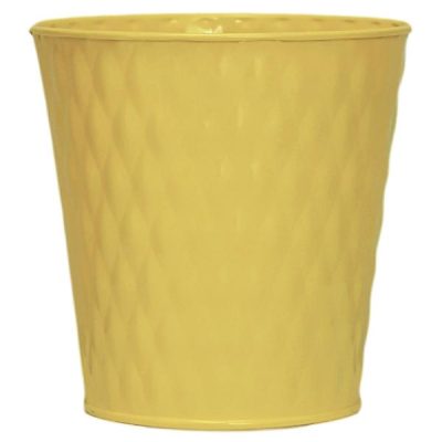 Round Metal Quilt Bucket – 15Cmh / Yellow  |  Metal & Tin Pots & Baskets Metal & Tin