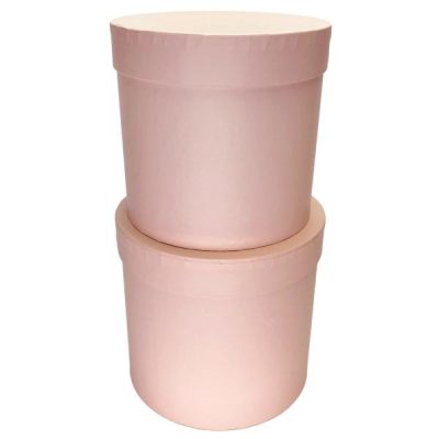 S/2 Cardboard Cylinder Box – Lge: 16Cmd X 14Cmh, Sml: 14Cmd X 13.5Cmh / Light Pink  |  Hat Boxes Gift Packaging Hat Boxes