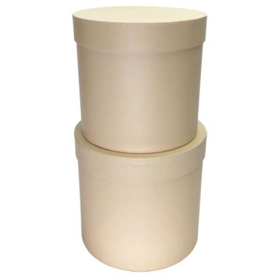 S/2 Cardboard Cylinder Box – Lge: 16Cmd X 14Cmh, Sml: 14Cmd X 13.5Cmh / Nude  |  Hat Boxes Gift Packaging Hat Boxes