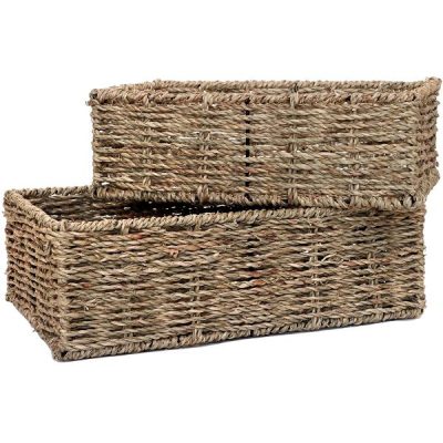 S/2 Rectangle Seagrass Trays / Natural  |  Hamper Baskets Hamper Baskets Hamper Baskets