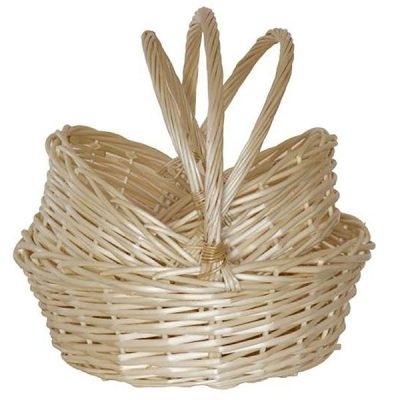 S/3 Oval Willow Basket – Lg: 44Cml X 35Cmw X 13Cmh / Natural  |  Hamper Baskets Hamper Baskets Hamper Baskets