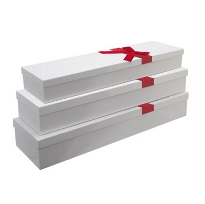 S/3 Rigid Rose Boxes / White  |  Rose Boxes Gift Packaging Rose Boxes