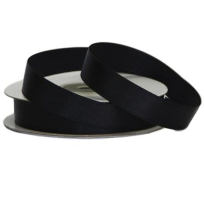 Single Face Satin Ribbon – 15Mm X 25Mts / Black  |  Ribbon – Satin Ribbon - Satin Black