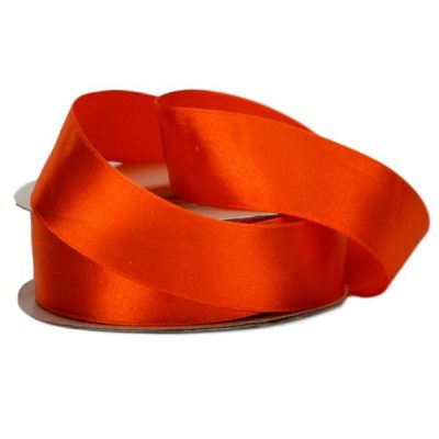 Single Face Satin Ribbon – 25Mm X 25Mts / Orange (Pumpkin)  |  Ribbon – Satin Ribbon - Satin Orange