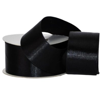 Single Face Satin Ribbon – 38Mm X 25Mts / Black  |  Ribbon – Satin Ribbon - Satin Black