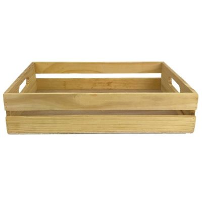 Slatted Rectangle Wooden Tray – 39Cml X 27Cmw X 9Cmh / Natural  |  Wood Trays And Boxes Pots & Baskets Natural