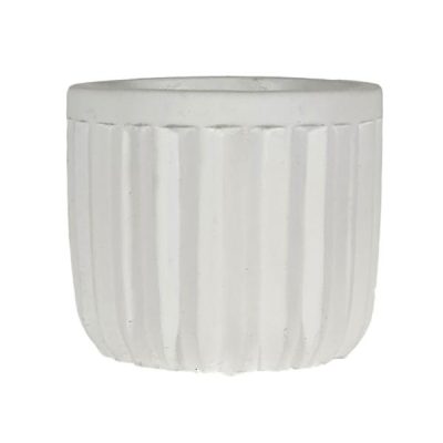 Sm Roma Cement Vase 10Cmd X 9Cmh / White  |  Ceramics & Cement Ceramics & Cement Ceramics & Cement