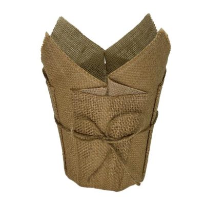 Small Hessian Hanky Pot Cover W/Pvc Lining – Top 15Cmd X 13Cmh/19.5Cmoh  |  Hessian & Jute Pots & Baskets Hessian & Jute